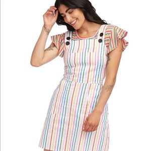 Ban.do x nooworks Rainbow Pinstripe Overall dress